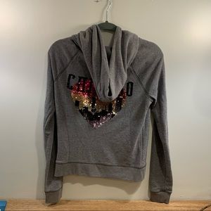 PINK brand hoodie with Chicago skyline